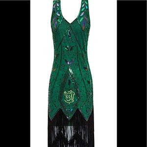 Women's 1920s Vintage Flapper Fringe Beaded Dress